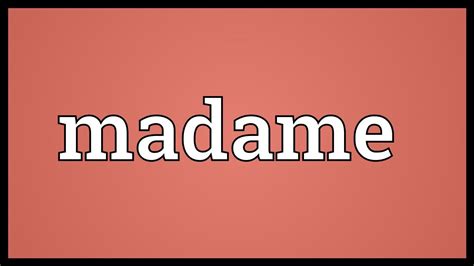 madame mazel meaning.